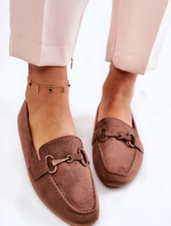 Semišové mokasíny se zdobením hnědé model 21596294 - Boto