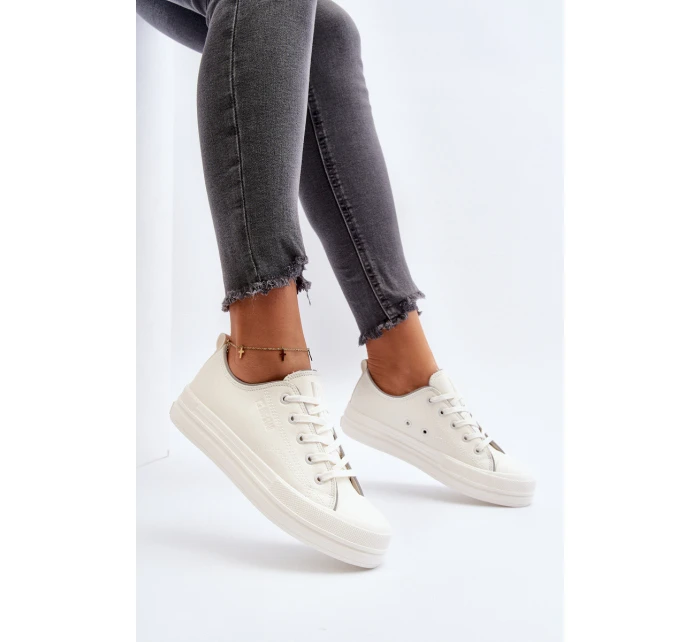 Dámské tenisky z ekologické kůže Big Star model 21649521 Bílé - Big Star Shoes Dámské tenisky z ekologické kůže Big Star model 21649521 Bílé - Big Star Shoes