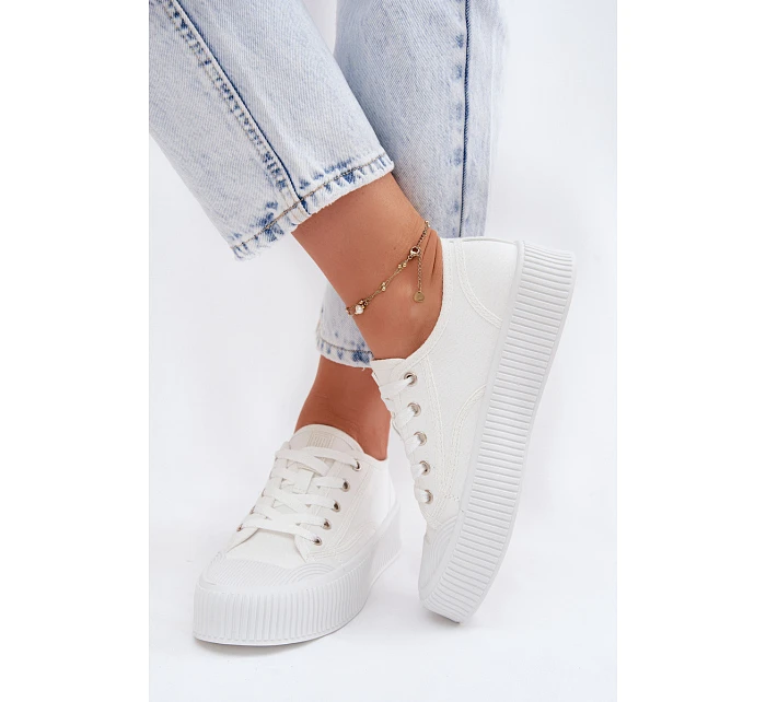 Dámské tenisky na platformě Big Star TT274269 Bílé