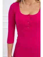Šaty s výstřihem na knoflíky fuchsiové Šaty s výstřihem na knoflíky fuchsiové