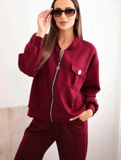 Komplet dámský máslový z viskózy s rozepínací mikinou a kalhotami model 21389310 - K-Fashion