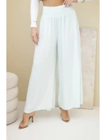 Dámské viskózové kalhoty s elastickým pasem mátové Dámské viskózové kalhoty s elastickým pasem mátové