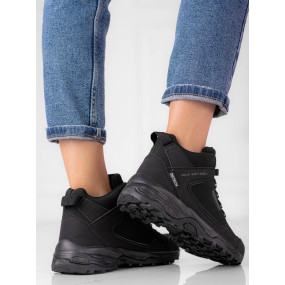Klasické dámské  trekingové boty černé bez podpatku