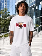 Tshirt męski oversize z nadrukiem bawełniany biały model 22216173 - FashionStreet
