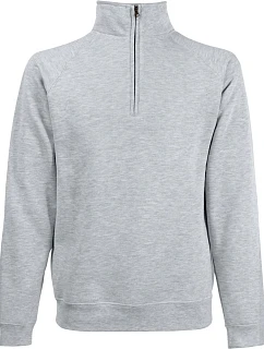 Fruit of the Loom Classic Zip-Neck Sweat Mikina s 1/4 zipem 16.2114 heather grey