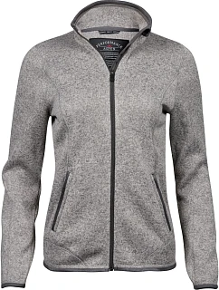 Tee Jays TJ 9616 Dámská melanžová pletená fleecová bunda 18.9616 grey melange