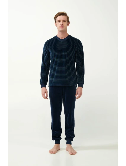 Sametové pruhované pyžamo model 20517137 - Vamp
