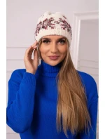 Dámská čepice Florence K350 ecru+bordeaux Dámská čepice Florence K350 ecru+bordeaux