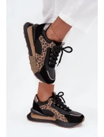 Kožené dámské tenisky na platformě Panterka model 21712452 Černé - Artiker