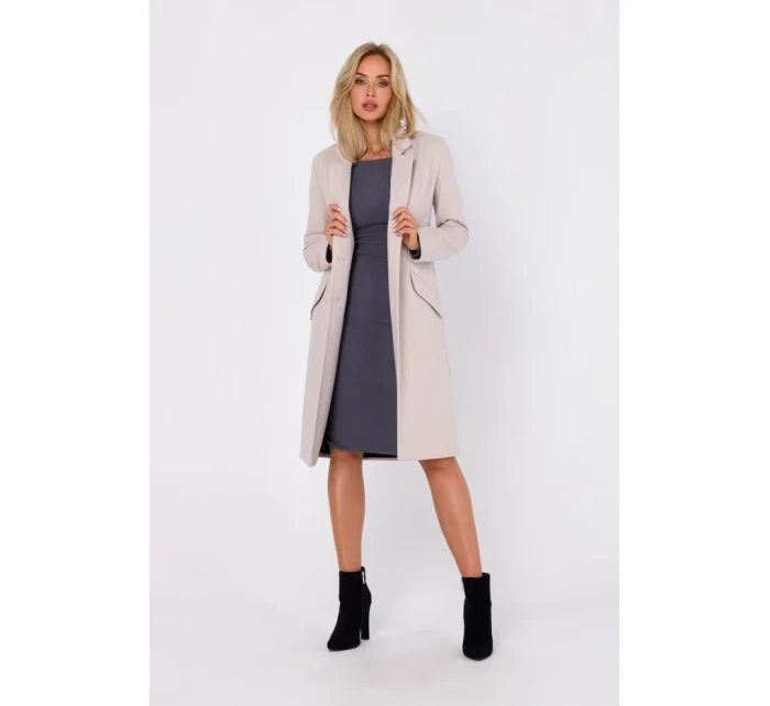 M758 Kabát na knoflíky - béžový