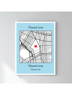 Personalizovaný magický fotoobraz v rámu - 30x40 - mapa