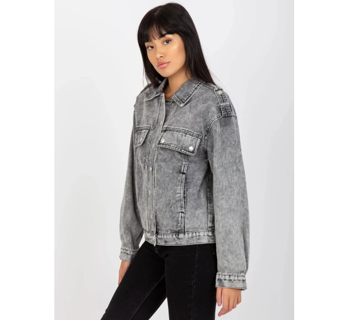 Dámská džínová bunda EM KR Šedá jeans model 20101358 - FPrice Dámská džínová bunda EM KR Šedá jeans model 20101358 - FPrice