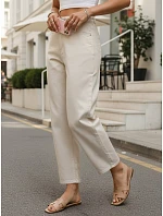 Dámské džíny mom fit s vysokým pasem, béžové FashionStreet UY3061