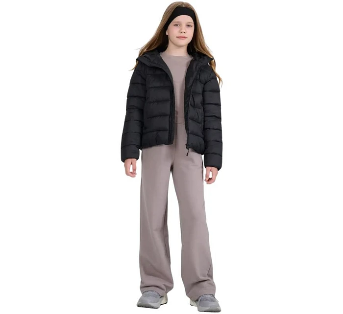 Dětská péřová bunda 4F U0704 tmavě černá 4FJWAW25TDJAU0704 20S