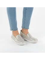 Dámské zlaté prolamované kožené polobotky Jezzi 5364