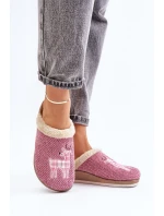 Dámské Pantofle S A Kožíškem  Růžové model 21677372 - Inblu