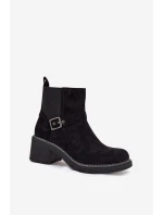 Dámské kotníkové boty na s přezkou černé model 21707424 - Boto Dámské kotníkové boty na s přezkou černé model 21707424 - Boto