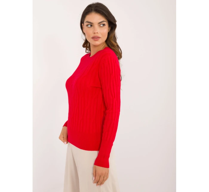 Sweter AT SW czerwony model 20493317 - FPrice Sweter AT SW czerwony model 20493317 - FPrice