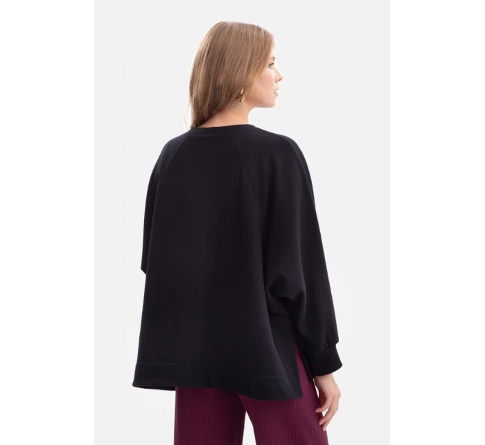 model 21379933 Pletená mikina uvolněného střihu černá - BeWear model 21379933 Pletená mikina uvolněného střihu černá - BeWear