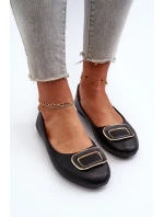 Černé balerínky z ekokůže s dekorací Enicoria Černé balerínky z ekokůže s dekorací Enicoria