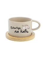 STARTUJU NA KAFE - krémový hrníček makronka 200 ml STARTUJU NA KAFE - krémový hrníček makronka 200 ml