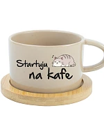 STARTUJU NA KAFE - krémový hrníček makronka 200 ml