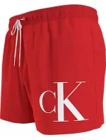Pánské plavky SHORT DRAWSTRING KM0KM00967 XM9 červvené - Calvin Klein
