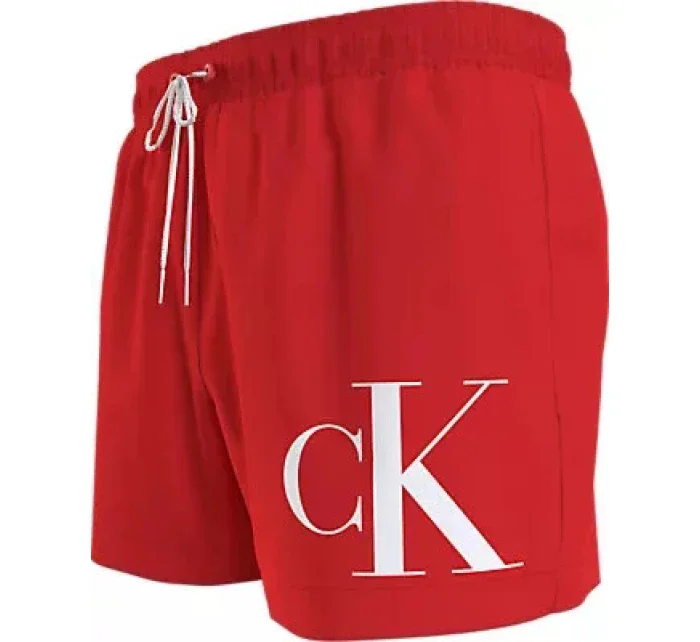 Pánské plavky SHORT DRAWSTRING KM0KM00967 XM9 červvené - Calvin Klein