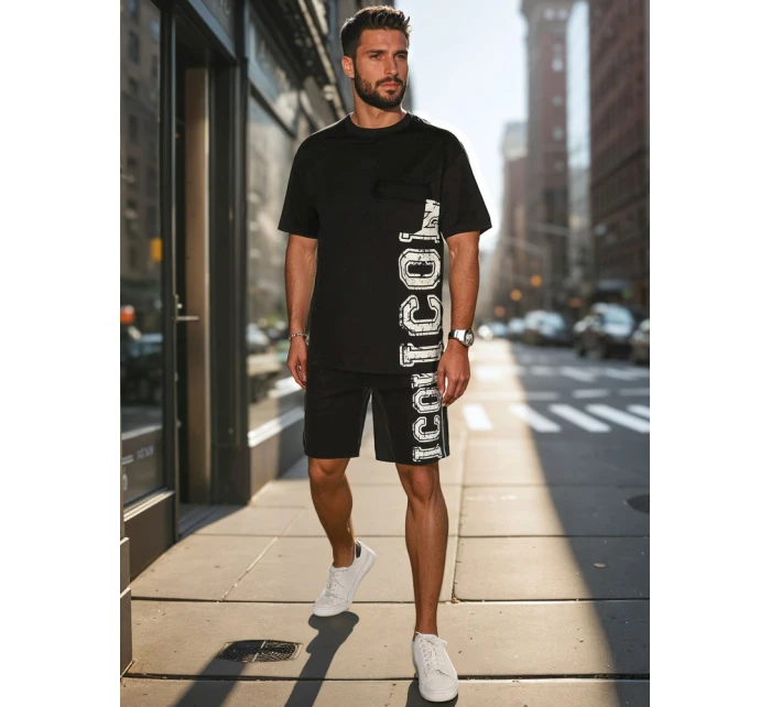 Pánská souprava s potiskem černá Dstreet model 21988649 - FashionStreet