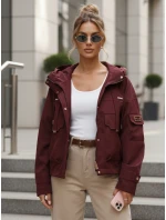 Kurtka przejściowa damska z kapturem i bordowa model 22035956 - FashionStreet