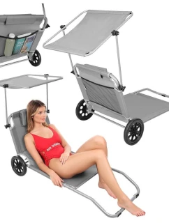 Skládací plážové se na kolečkách šedé model 21826731