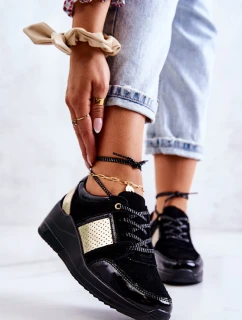 Dámské sportovní boty na klínu Černá model 21581677 - S.Barski