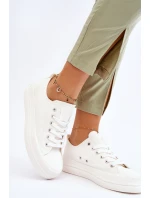 Nízké šněrovací tenisky Big Star LL274968 Bílé Nízké šněrovací tenisky Big Star LL274968 Bílé