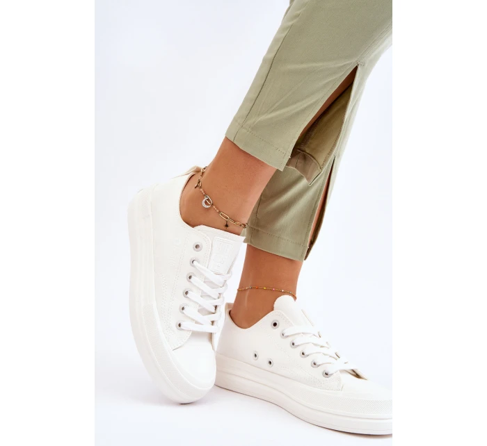 Nízké šněrovací tenisky Big Star LL274968 Bílé Nízké šněrovací tenisky Big Star LL274968 Bílé