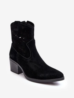 Kožené Křoví Boty S Průhledným Designem D&A SN622-20 Černá