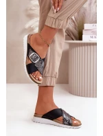 Pohodlné dámské pantofle s přezkou Inblu CN000032 černé