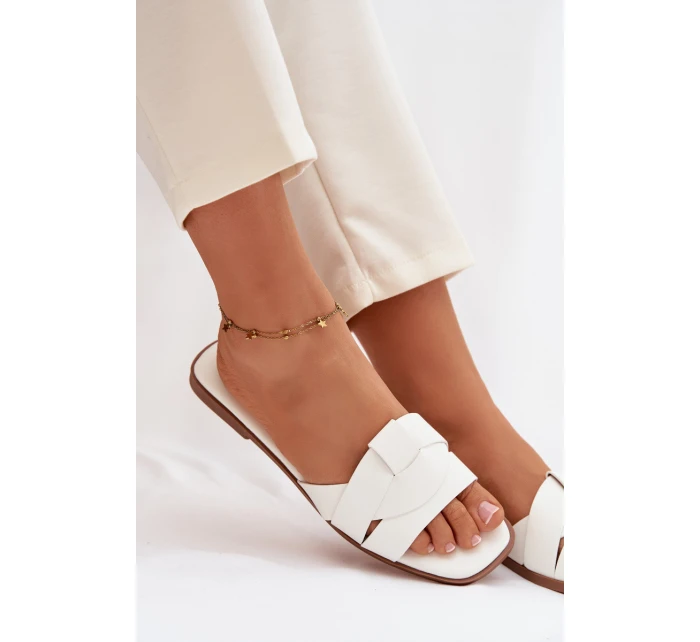 Dámské ploché pantofle s bílými pásky model 21943255 - Boto