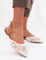 Dámské sandály s výšivkou na ploché Camel Grelia