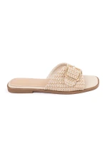 Jedinečné  nazouváky dámské hnědé na plochém podpatku