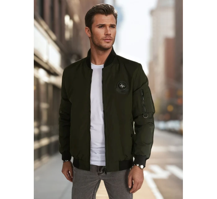 Pánská přechodná bunda bomber zelená FashionStreet TX5018