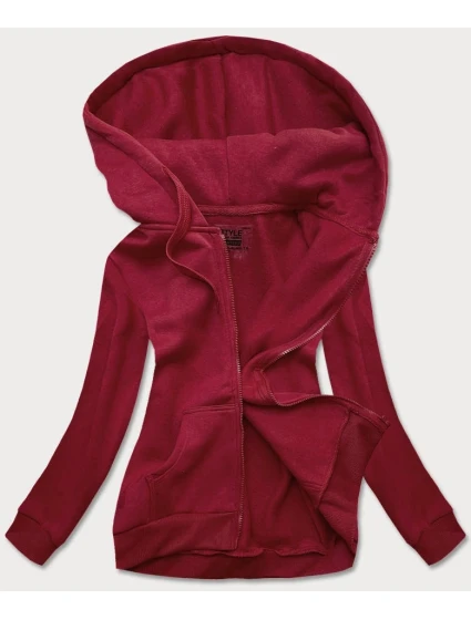 Dámská sportovní mikina ve vínové bordó barvě model 21393897 - J.STYLE