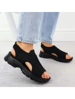 Dámské vestavěné černé sandály Potocki TO90302