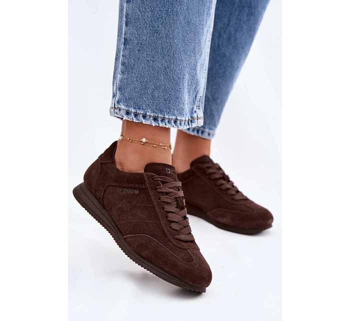 Tenisky z přírodního semiše Big Star model 22074727 Čokoládové - Big Star Shoes