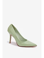 Klasické lakované lodičky z imitace kůže Zelené model 22092155 - Boto