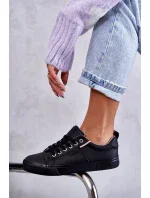 Dámské kožené tenisky Big Star – černé