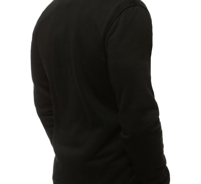 Černá pánská mikina na zip bez kapuce BX4110