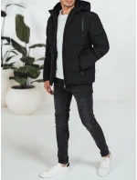 Pánská prošívaná zimní bunda s kapucí černá model 21991468 - Dstreet