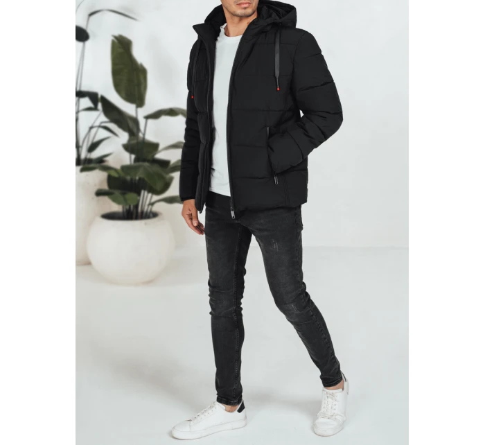 Pánská prošívaná zimní bunda s kapucí černá model 21991468 - Dstreet