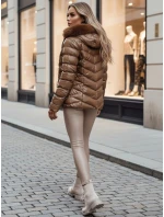 Dámská prošívaná zimní bunda s kapucí MIRIAL hnědá FashionStreet TY4573z