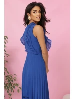 plisované šaty s volánky a výstřihem barva model 21214383 - numoco plisované šaty s volánky a výstřihem barva model 21214383 - numoco